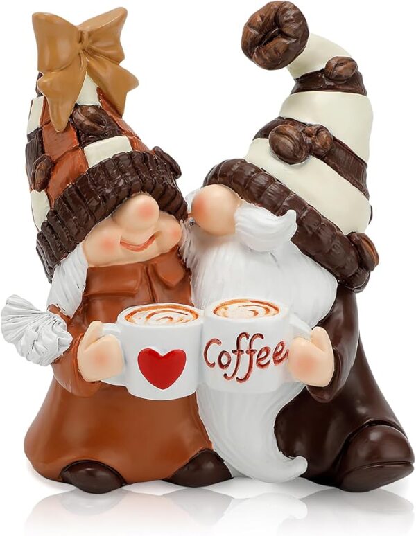 Zonling Coffee Gnomes Coffee Bar Decor Accessories Spring Summer Gnome Decorations Gifts Fall Gnomes Decorations for Home Tiered Tray Table Ornaments Indoor