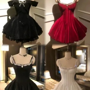 2025 Autumn Vintage Elegant Y2K Velvet Off Shoulder Dress Bow Bodycon Mini A-line Women Evening Party Subculture Lolita Formal