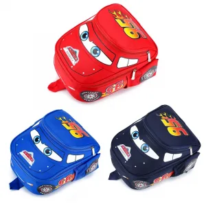Lightning McQueen car-shaped pattern splash-proof lightweight backpack for kids and boys.