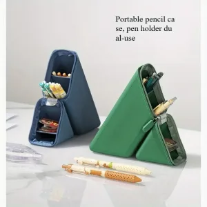 Foldable Silicone Pen Holder-Large Capacity Expandable Pencil Cup for Desk, Study & Office, Portable Gift for Students/Teachers