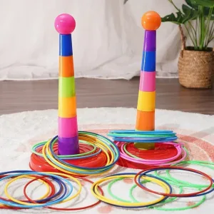 Children Throw Circle Game Ferrule Stacked Toys Fun Indoor Outdoor Parent-Child Interactive Circle Layers Early Education Gift