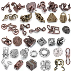Difficult Disentanglement Brain Teaser Metal Puzzles For Adults and Kids Smart Logic IQ Test Mind Challenge Educational Toys