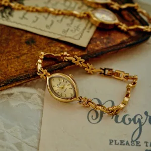 1 Piece of New French Retro Gold Small Dial Women's Watch, Fashionable, Simple, Luxurious, Elegant, Compact and Waterproof Bracelet, Women's Quartz Watch, Suitable for Decorative Wrists for Daily Wear, Dinner and Other Occasions