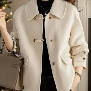 Elegant Solid Short Coats for Woman Autumn Winter Warm Woman Clothing Formal Office Female Coat Outfits New In Outerwears