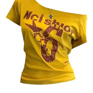 Sport Summer Off shoulder Top Women Sexy Vintage 2000s Short sleeve T shirt  Lady Body Basic Crop Top Female Casual