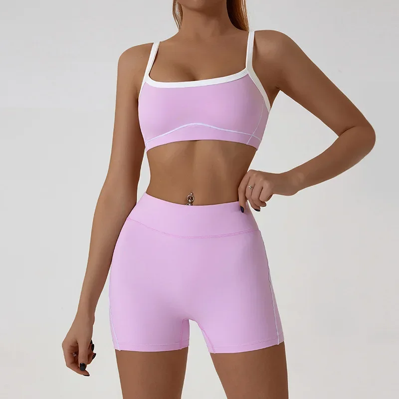 Pink shorts set