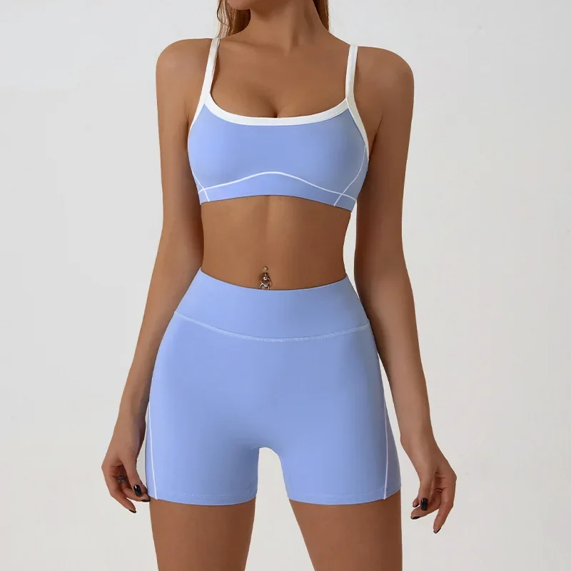 Blue shorts set