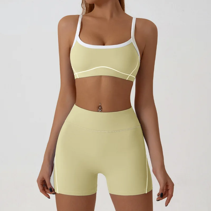 yellow shorts set