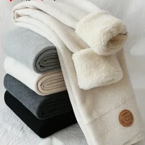 Women's Winter Leggings Thermal Velvet Cotton Slimming Tights with Fleece Pant Black Stretch Gray Thick Warm Leggings for Women