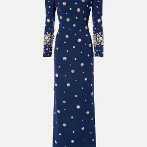 HIGH STREET Newest Fashion 2026 Designer Party Vestido Women's Formal Long Sleeve Luxurious Beaded Long Maxi Dress